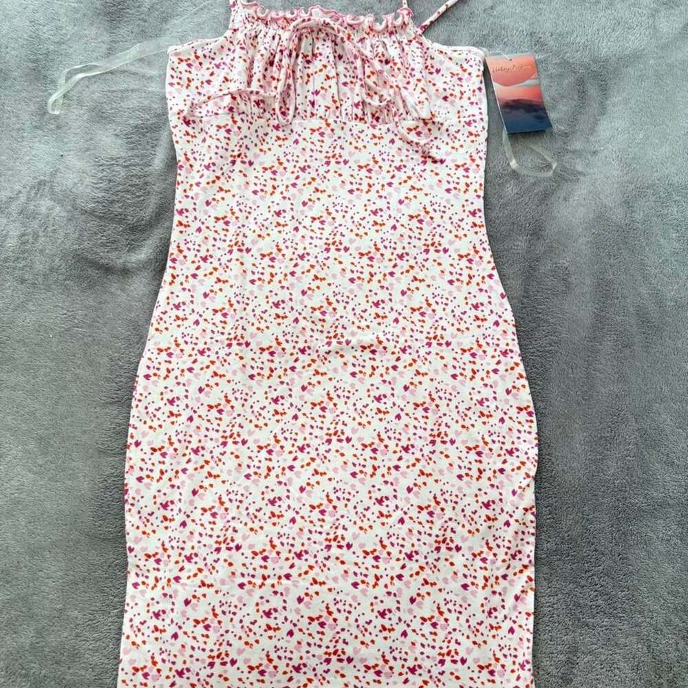 Haley & Jane Mini Dress Pink White Red Orange Speckled